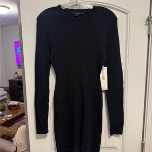 Good American Charcoal Ribbed Knit Dress